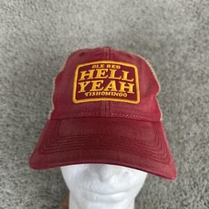 Ole Red Hat Cap Snap Back Red Tan Trucker Mesh Patch Hell Yeah Tishomingo Mens